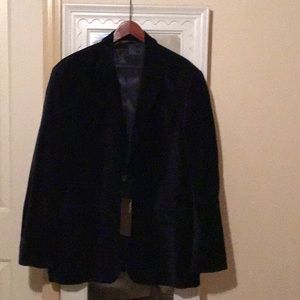 Perry Ellis Navy Blue Velvet Blazer